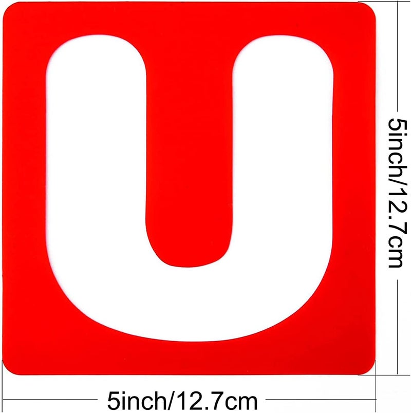 TecUnite 26 Pieces Alphabet Stencils Set Plastic Letter Stencils for Painting Learning, DIY Craft Decoration (5 x 5 Inches) - Image 2